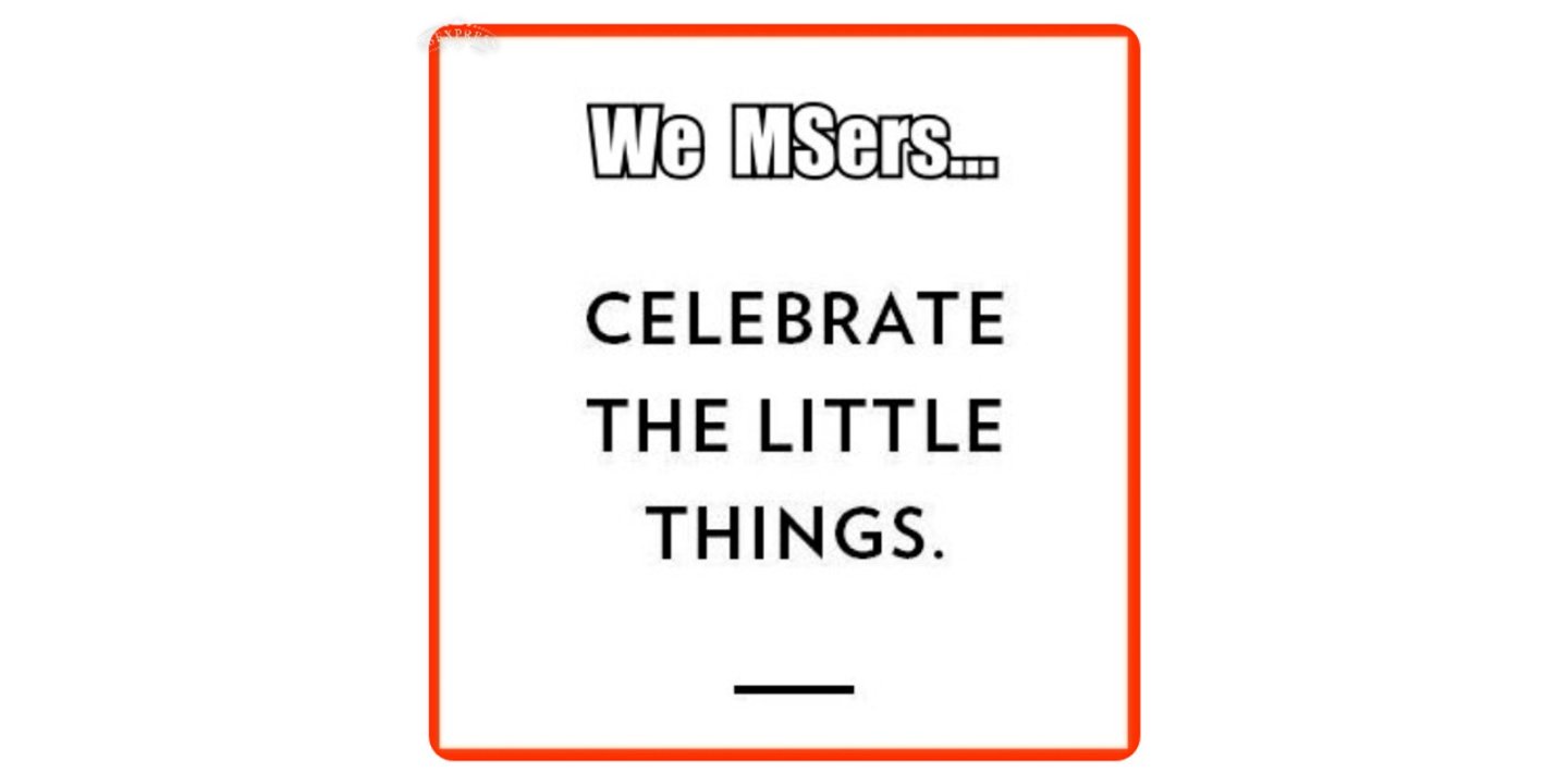 The image reads "We MSers celebrate the little things."