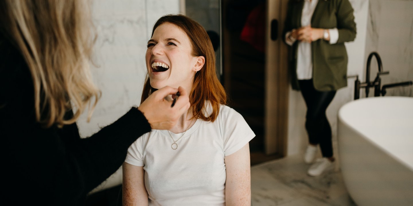 Rose having her make up done on the Hope Reborn set. Photo by Ralu Chase.