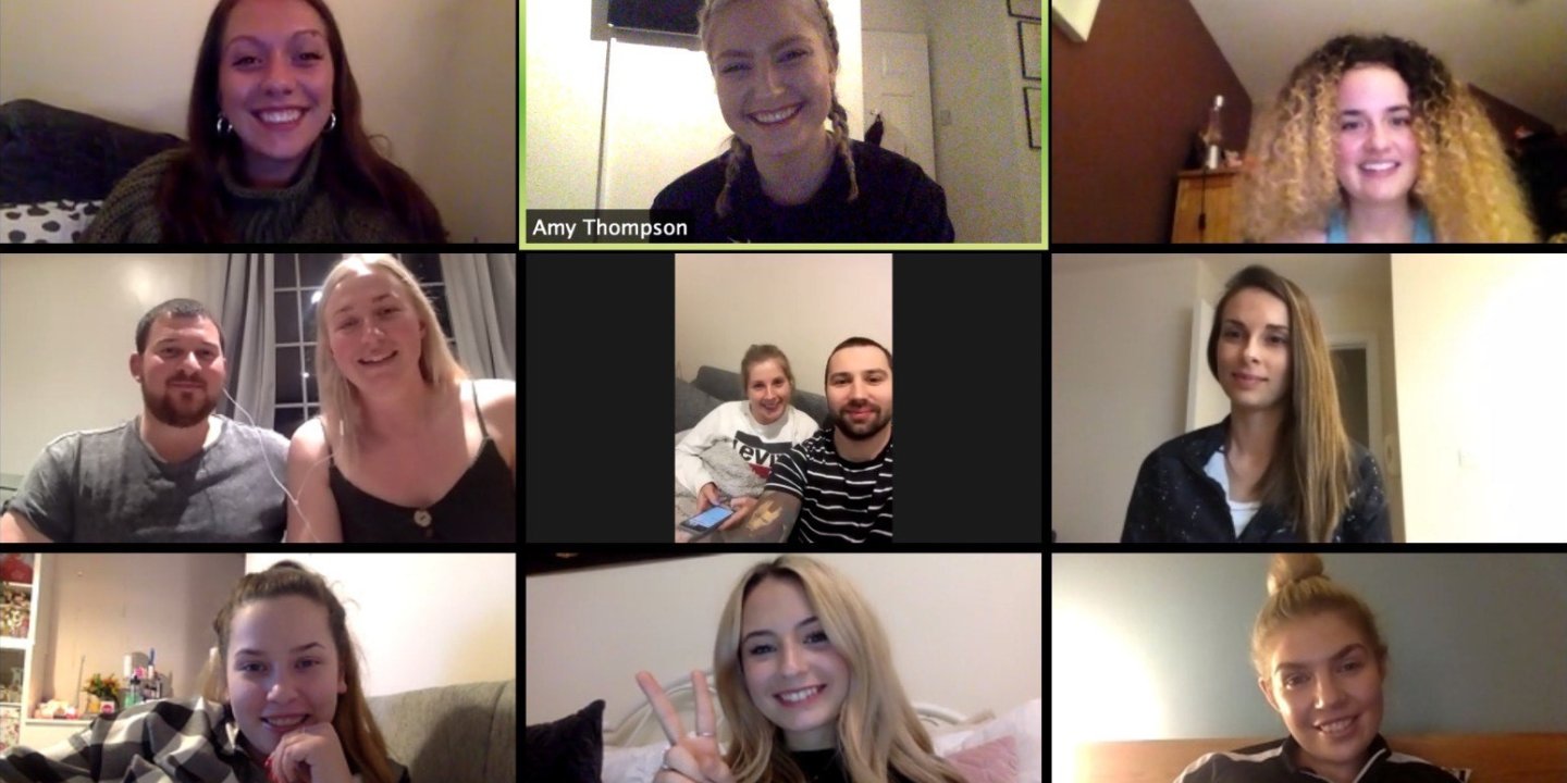 Zoom chat screenshot of Amy Thompson and other MS Friends
