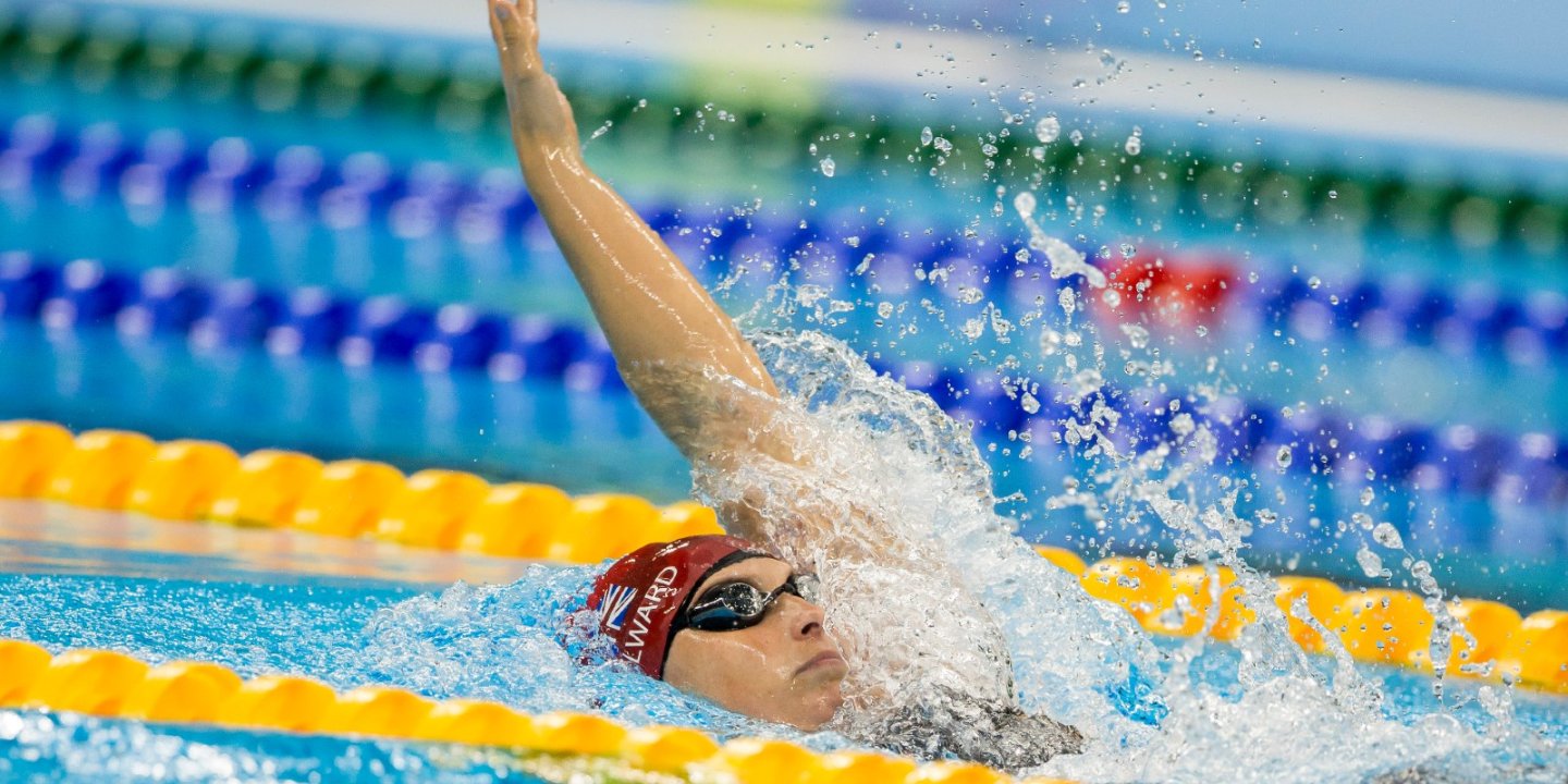 Stephanie swimming at the Rio Paralympics