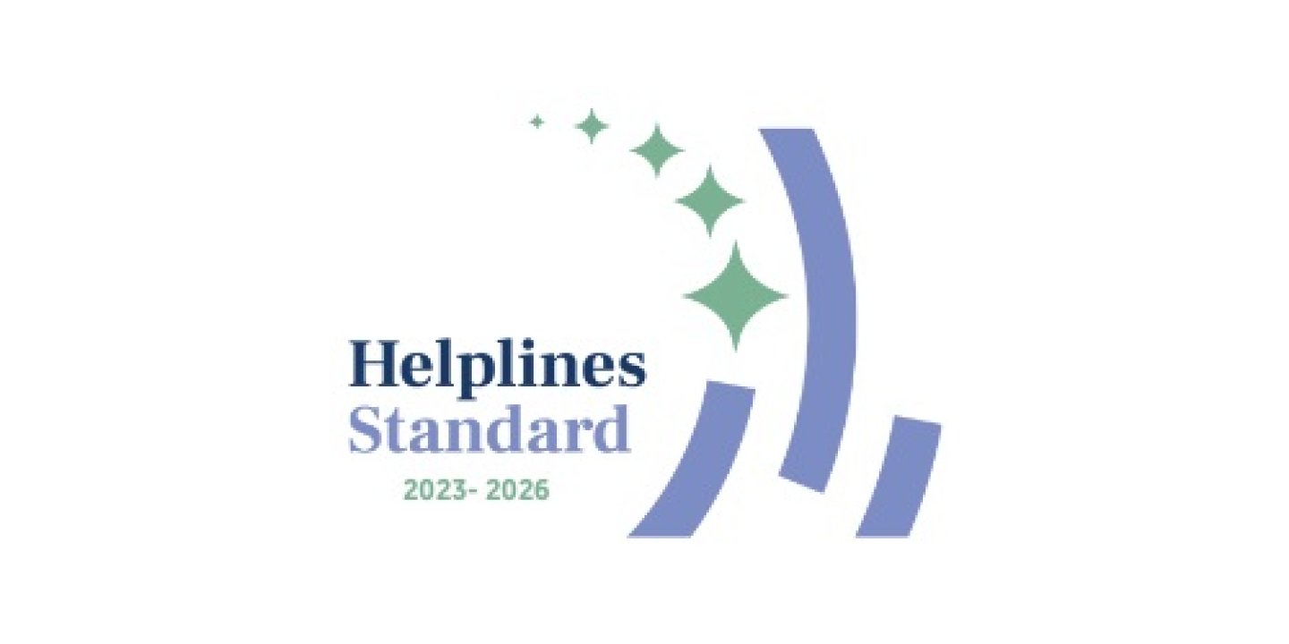 Helplines standard logo - text reads Heplines Standard 2023-2026