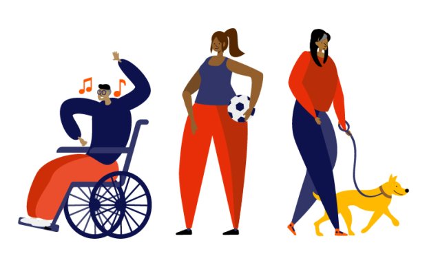 Illustration of three people exercising