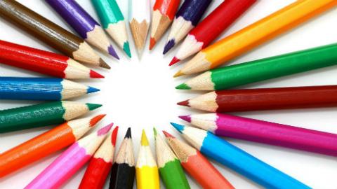 photo of coloured pencils in a circle
