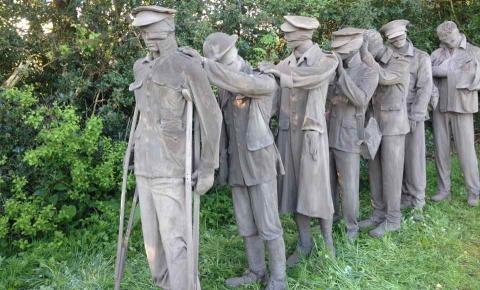 Johanna sculpture in concrete in field