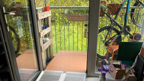 View of the ramp leading to Karine's balcony