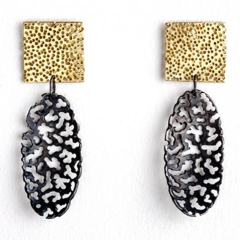 romilly black seaweed earring