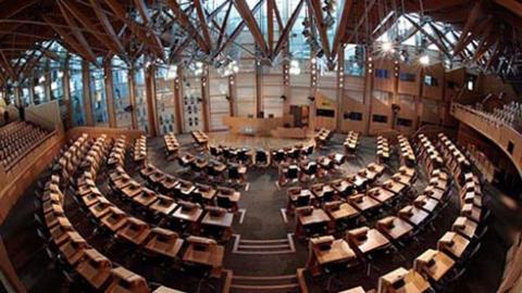 Debating chamber at the Scottish parliament