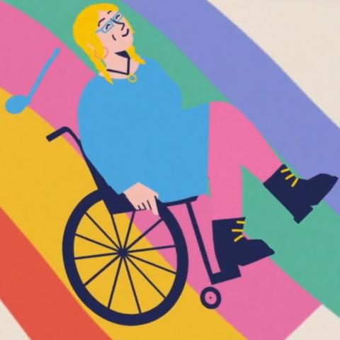 Animated version of Soo with a colorful background