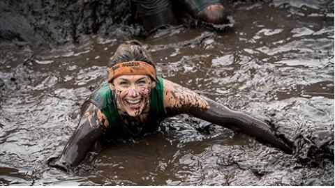 Tough mudder lady smiling