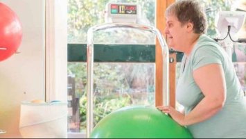 Pilates - woman with ball