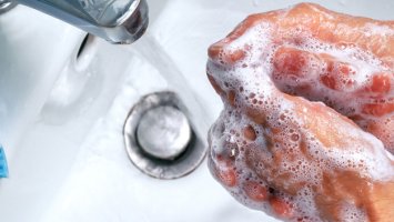 close up of Hand washing