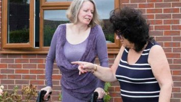 Women outside talking