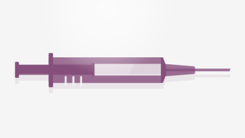 Illustration of a syringe in purple