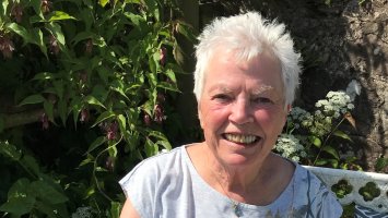 Judy Eglington in her garden
