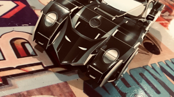 Completed cartoon batmobile model