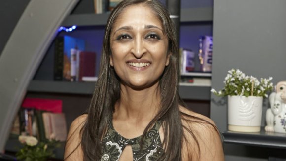 Photo shows MS Society Trishna Bharadia at the launch of the Song Cycle album