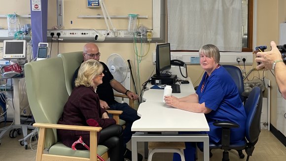 Lisa Haines, a 55 year old with MS, at the Octopus site in Cardiff