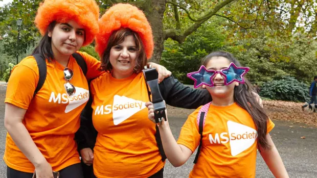 Women and girl taking part in MS Walk