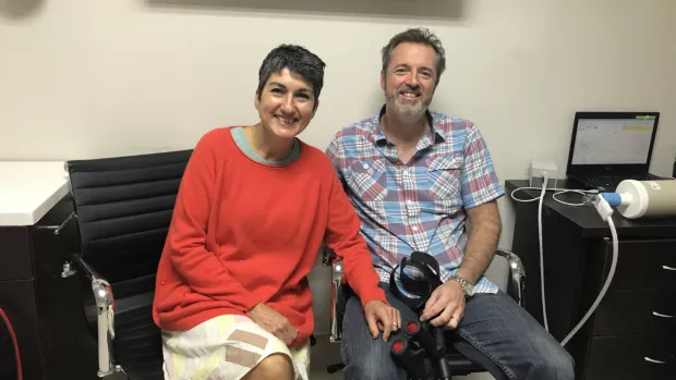 Miles and Mandy at the HSCT clinic