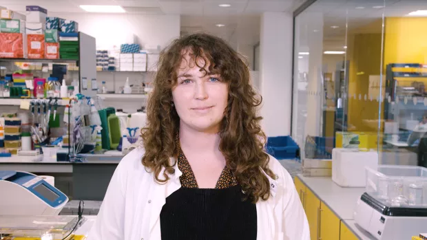 Photo: a Researcher in a lab coat