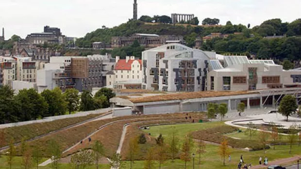 a photo of the Scotish parliament