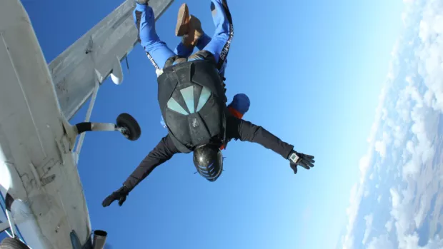 Woman skydiving