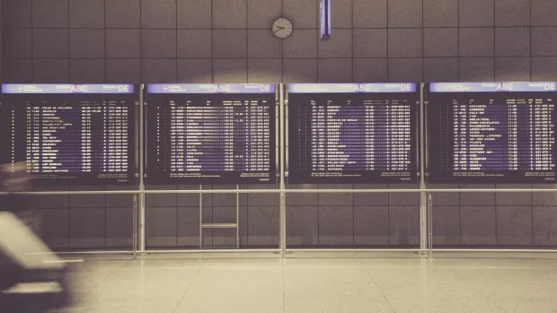 a photo of Airport departure boards