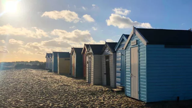 Photo: Chalets on Southwold beach