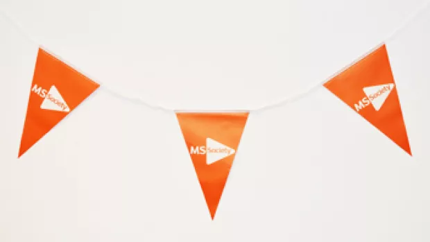 In celebration bunting