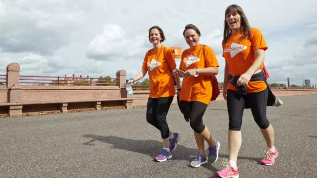 MS Walk fundrasing team on the Southbank in London