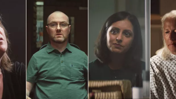 Four stills of people with MS from our Stop MS Appeal TV advert