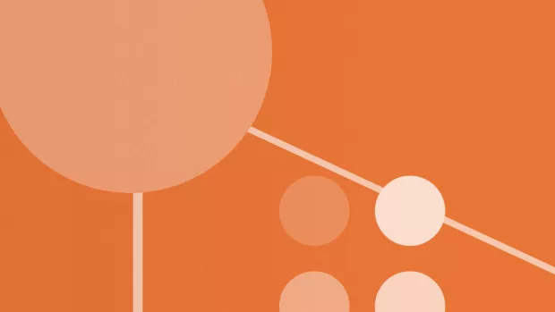 Abstract node design on orange background