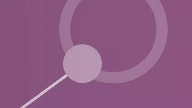 Abstract node design on purple background