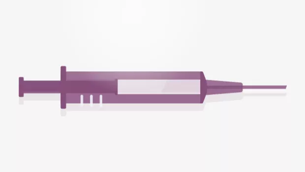 Illustration of a syringe in purple