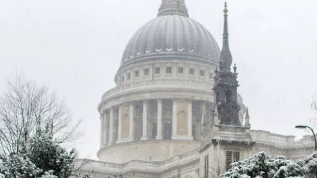 St Paul's Cathedral in the snow