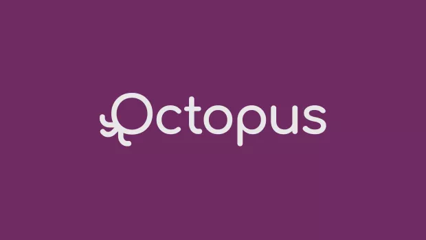 Image has word Octopus on a purple background