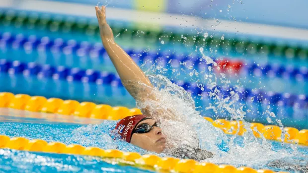 Stephanie swimming at the Rio Paralympics
