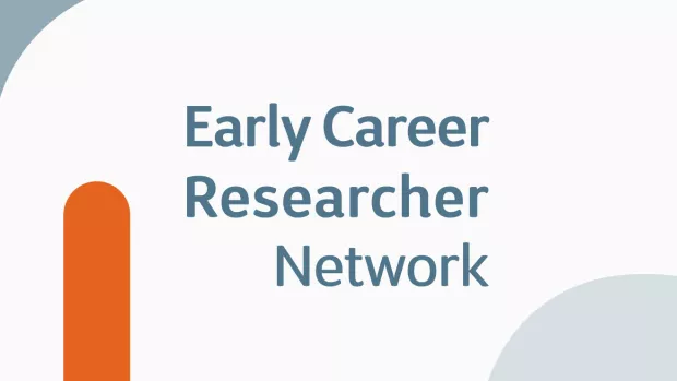 The words 'Early Career Researcher Network' on a light grey background with blue orange and grey shapes.