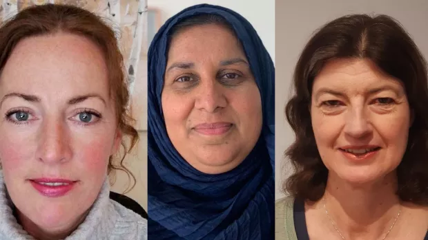 A montage of three women's headshot photos