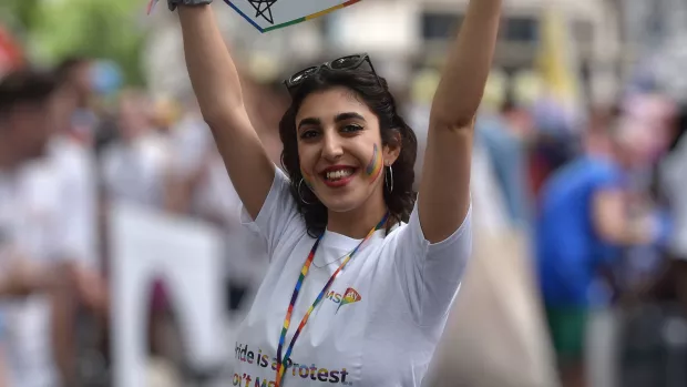 Maria smiling at London Pride