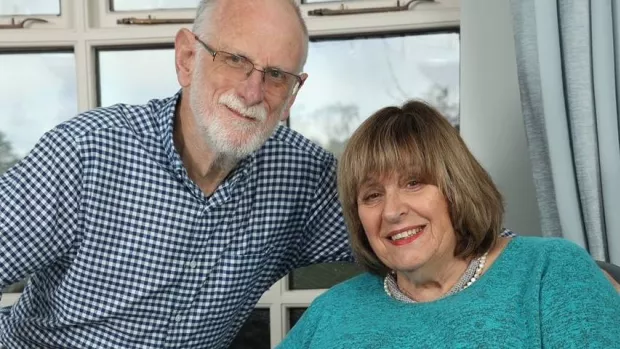 Lynne is pictured with her husband Alastair.