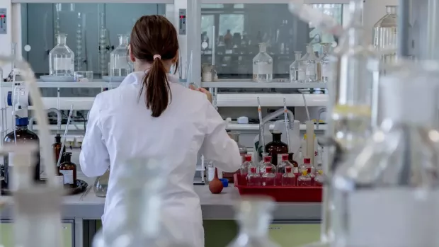 Researcher working in a laboratory