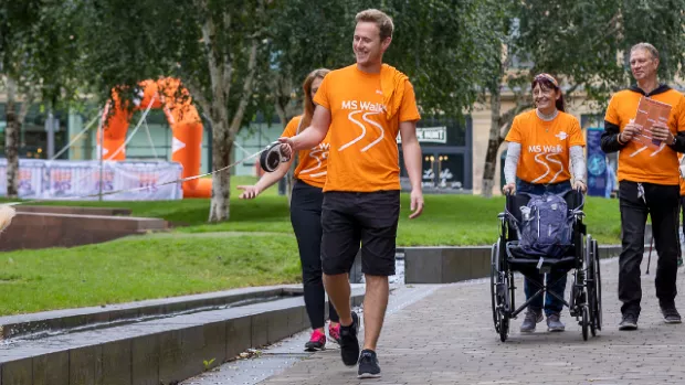 People taking part in MS Walk Manchester