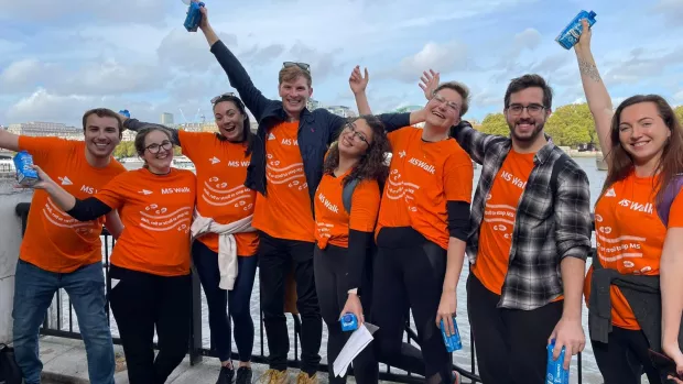 Beth and friends at an MS Walk
