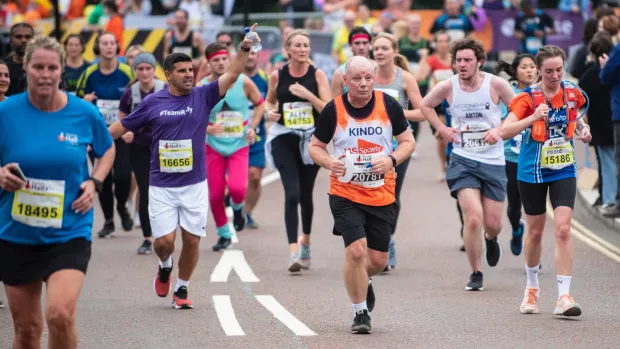 People taking part in a city marathon