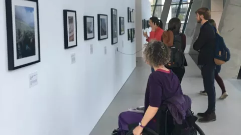 People at art exhibition