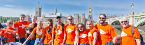 MS Walk fundrasing team on the Southbank in London