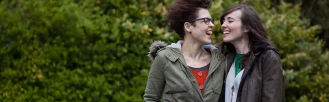Person who suffers from Relapsing Remitting MS (RRMS) being supported by their partner.