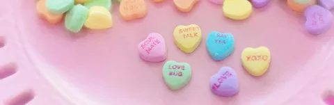 a photo of some Candy hearts