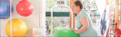 Pilates - woman with ball